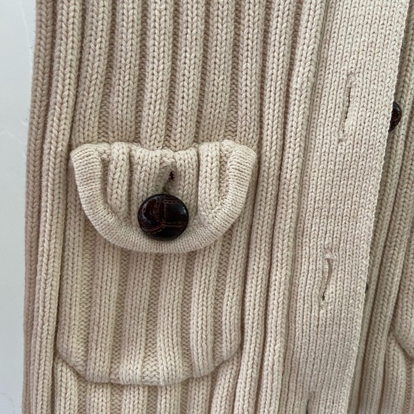 Cream chunky cardigan sweater - size small - Picture 4 of 8